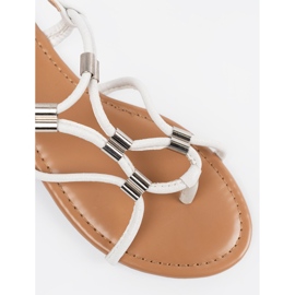 Sandálias brancas de flip -flops com decorações branco 1