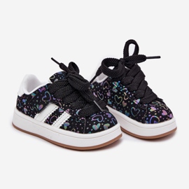 Tênis tênis sapatos esportivos com corações pretos 1