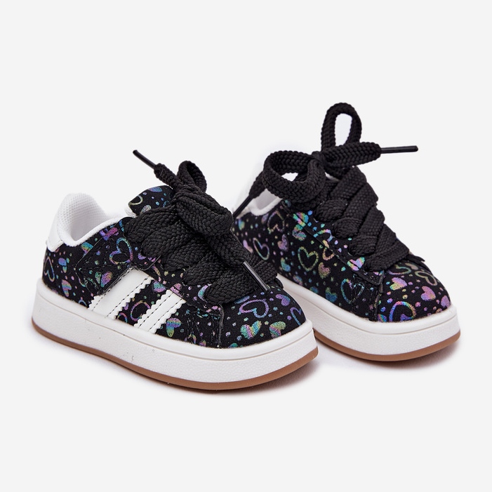 Tênis tênis sapatos esportivos com corações pretos 1