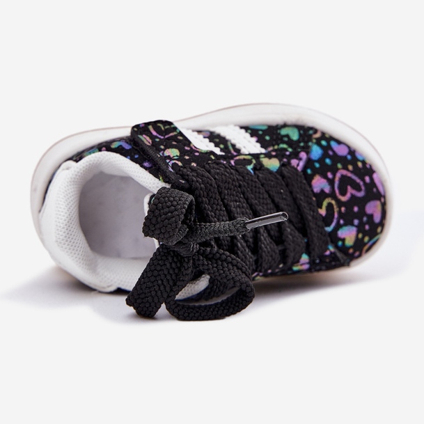 Tênis tênis sapatos esportivos com corações pretos 2