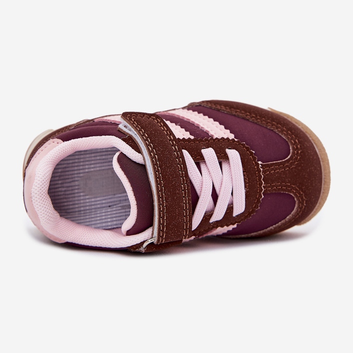 Tênis infantis sapatos esportivos para velcro marrom 2