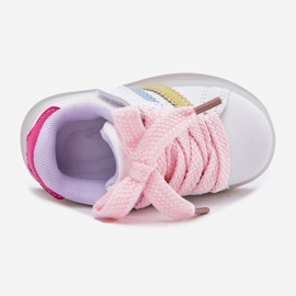 Sneakers Sneakers Sports com uma sola de rosa branca brilhante branco 2