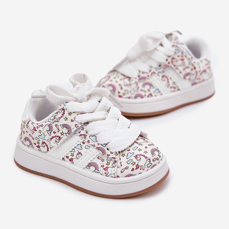 Sapatos esportivos para meninas com um motivo de unicórnio branco 2