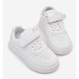 Sapatos esportivos infantis com eco de couro branco 2