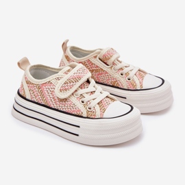 Tênis de velcro rosa das meninas 1