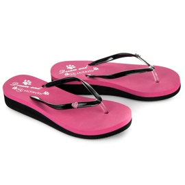 Mckeylor chinelos de cunha rosa 1