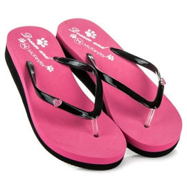 Mckeylor chinelos de cunha rosa 2