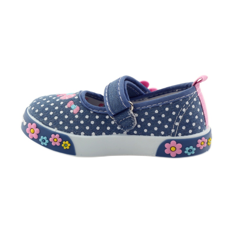 American Club Tênis com palmilha de couro americano de bolinhas rosa azul branco 2