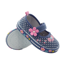 American Club Tênis com palmilha de couro americano de bolinhas rosa azul branco 3