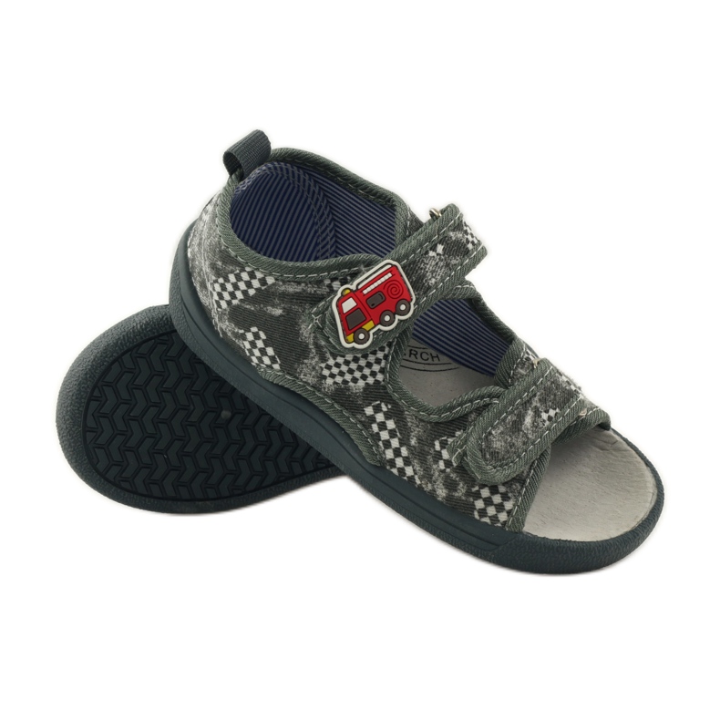 American Club Sandálias palmilha de couro americano cinza branco 3