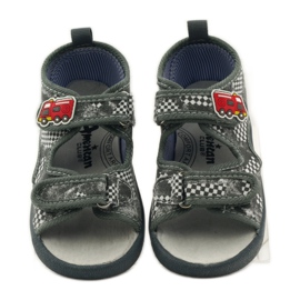 American Club Sandálias palmilha de couro americano cinza branco 4