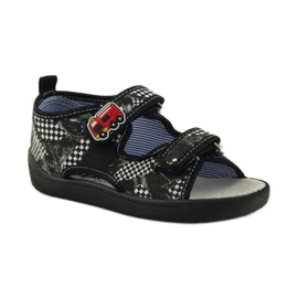 American Club Sandálias palmilha de couro americano branco preto 1