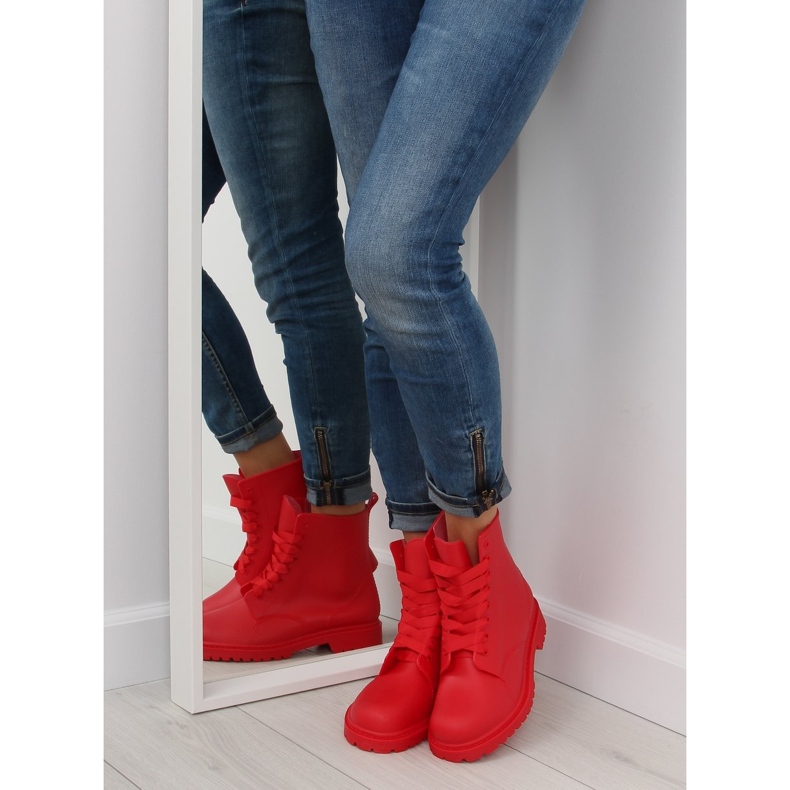 Botas de renda vermelha galochas D56P vermelho 2