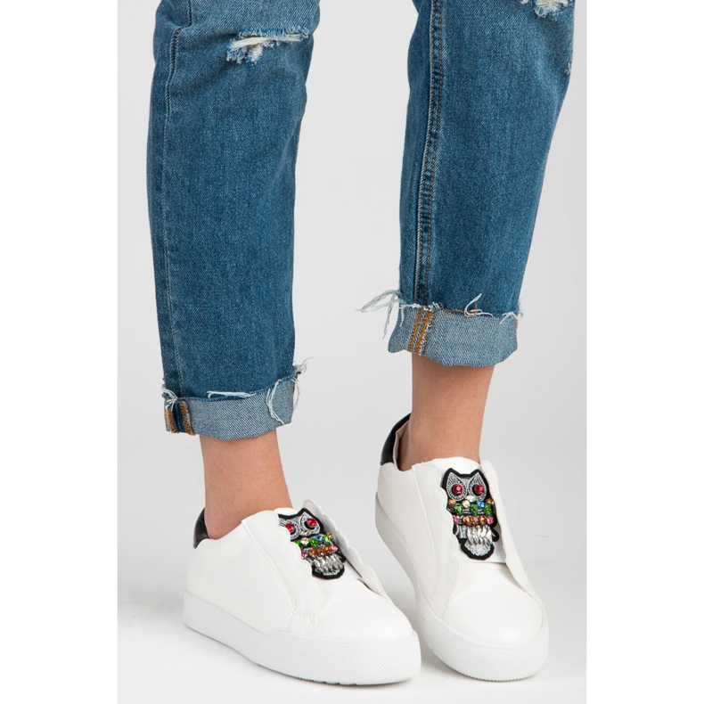 Vices Tênis slip-on com corujas branco 1