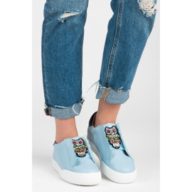 Vices Tênis slip-on com corujas azul 1