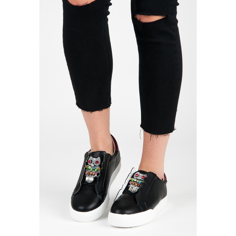 Vices Tênis slip-on com corujas preto 1