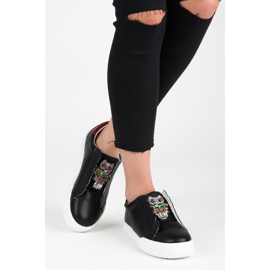 Vices Tênis slip-on com corujas preto 2