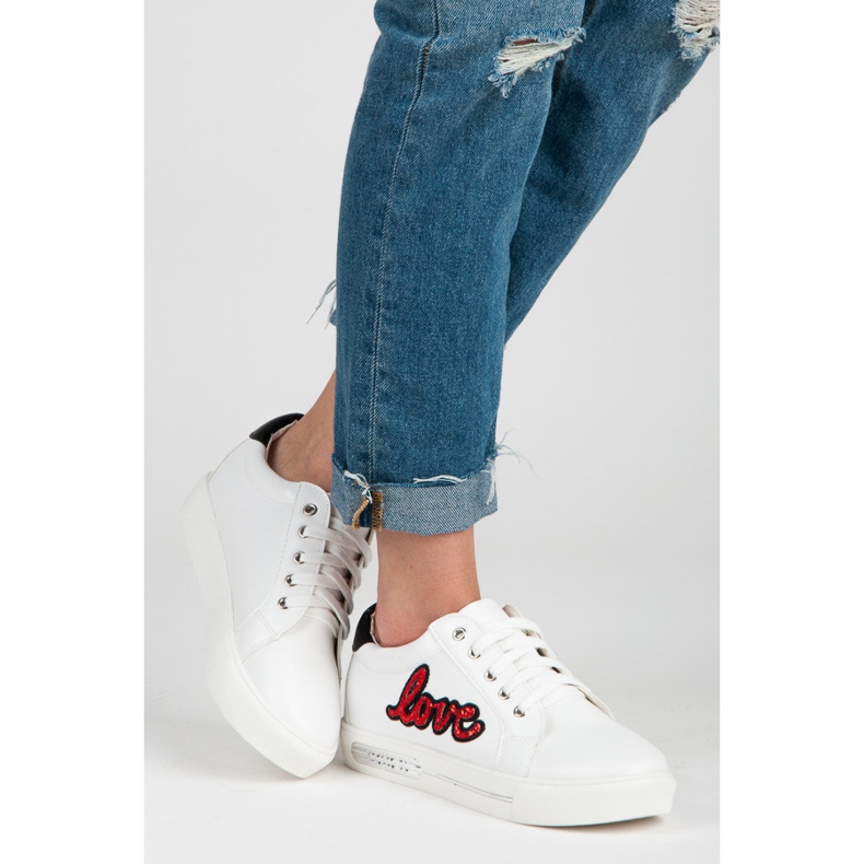 Vices Tênis de amarrar amor branco vermelho 2