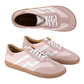 Sapatos de couro femininos descalços Olivier Eliza Pink rosa 2
