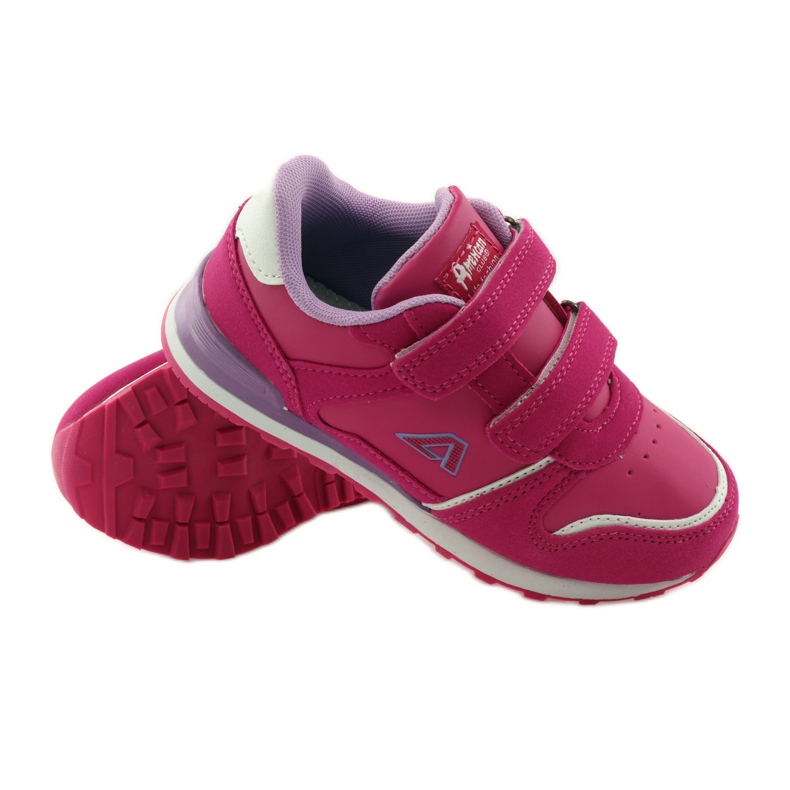 American Club Palmilha esportiva americana de couro para jogging rosa 3