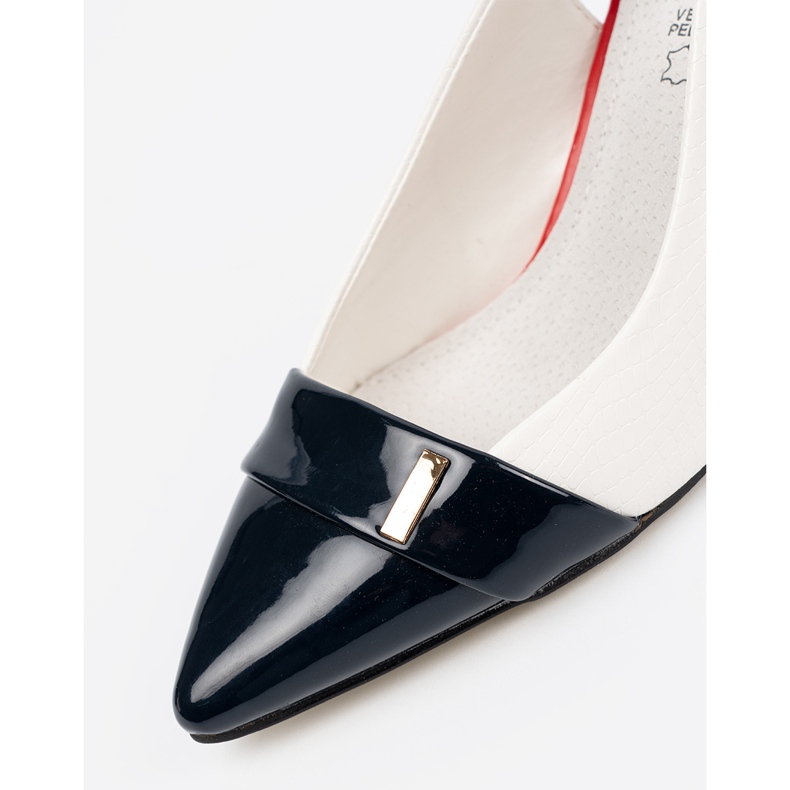 Goodin Bombas brancas e brancas com um salto aberto 1