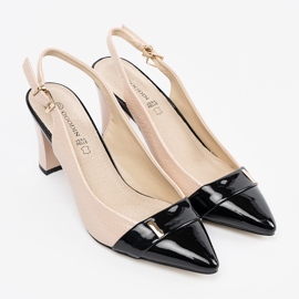 Goodin Sapatos bege com salto aberto 1