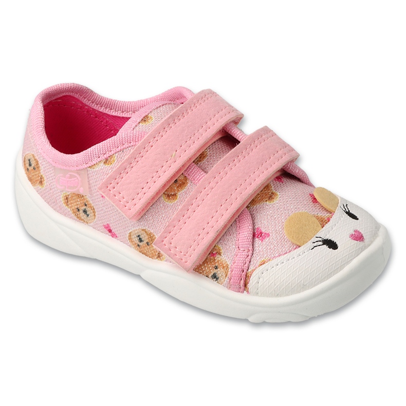 Slippers infantis de Befado 907p165 rosa em um ursinho de pelúcia 1
