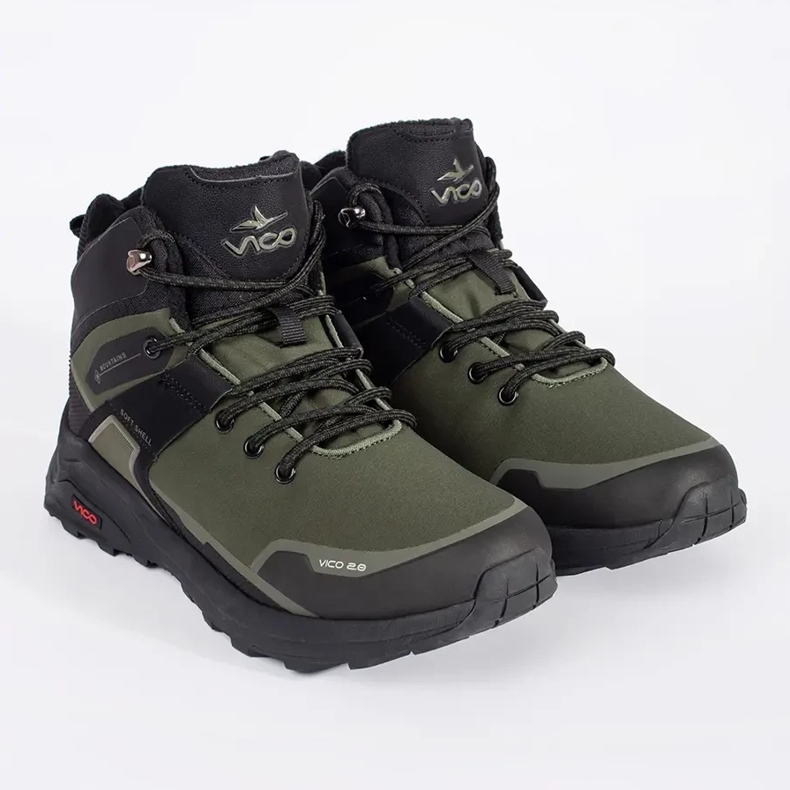 Vico Sapatos de trekking masculinos de verde-preto 2