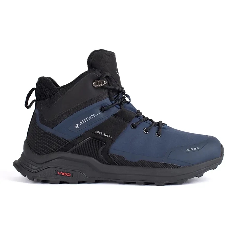 Vico Sapatos de trekking masculinos em preto e azul marinho 2
