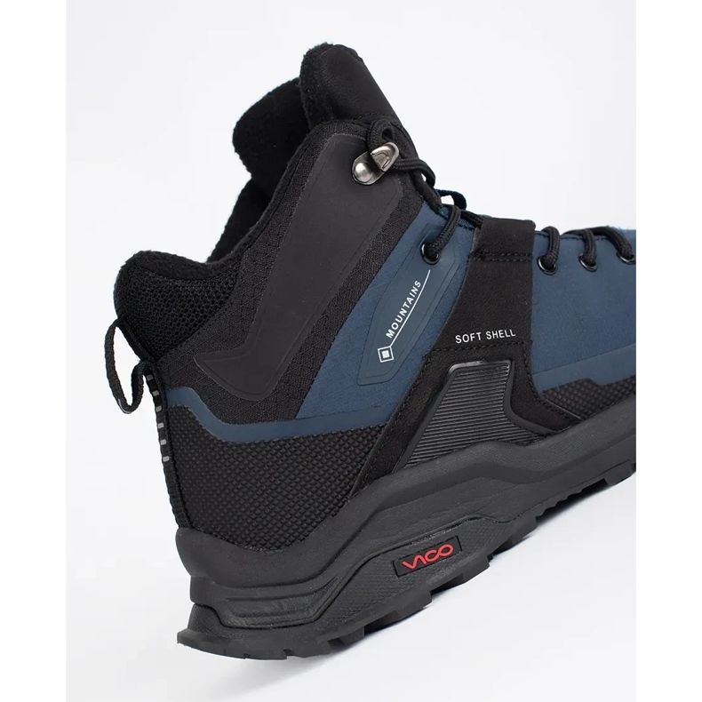 Vico Sapatos de trekking masculinos em preto e azul marinho 1