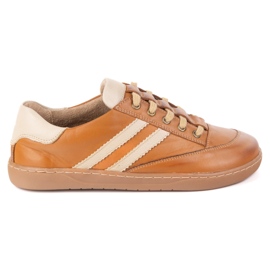 Sneakers descalço Kaia Olivier feminina - sapatos de couro marrom claro castanho 1