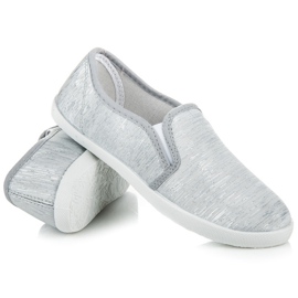 Slip em tênis com fio prateado cinza 1