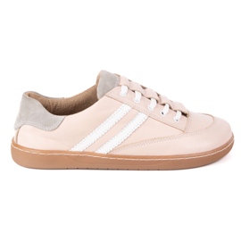 Sneakers descalço Kaia Olivier feminina - sapatos de couro anatômico em pó rosa 1