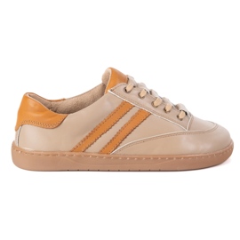 Sneakers descalços Kaia Olivier - sapatos de couro anatômico cappuccino bege 2