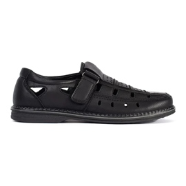 Sapatos de abertura masculina negra preto 1