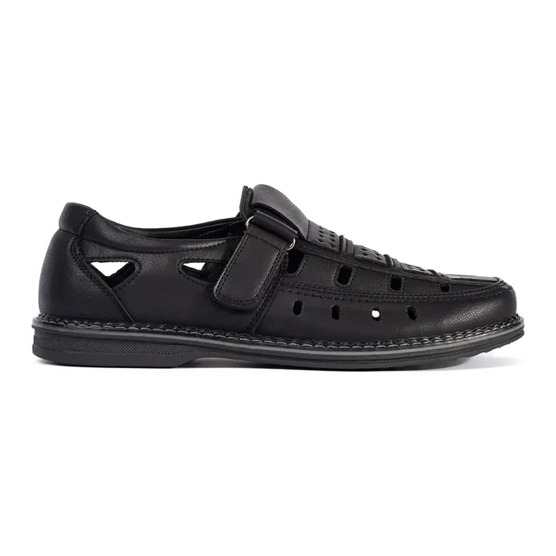 Sapatos de abertura masculina negra preto 1