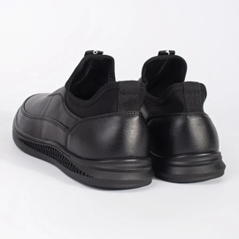 Eu escorreguei em sapatos de couro ecológico preto 1