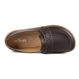 Olivier Passados ​​Barefoot Feminino com um amplo polimento frontal marrom escuro castanho 1
