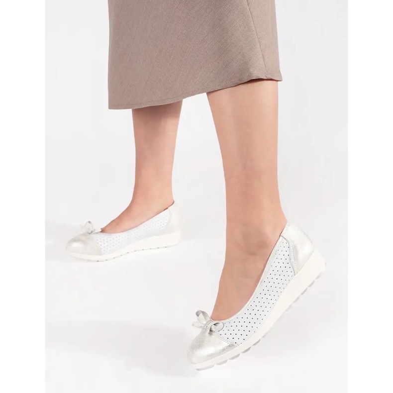 Goodin Cunhas femininas brancas e prateadas branco 2