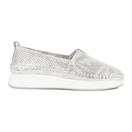 Goodin Sapatos prateados feitos de couro natural prata 1