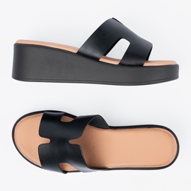 Seastar Chinelos de plataforma preta feminina preto 1