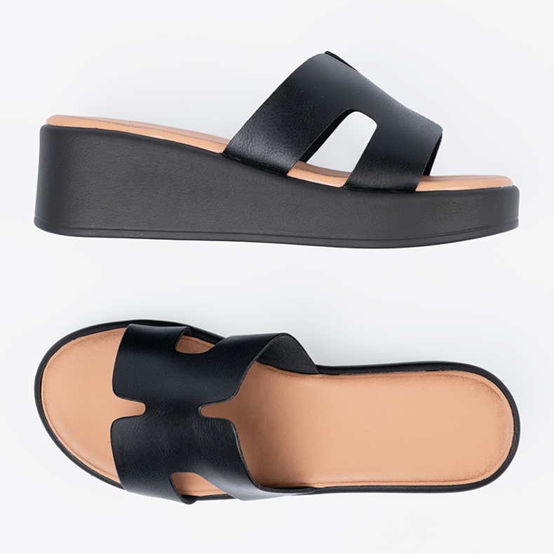 Seastar Chinelos de plataforma preta feminina preto 1