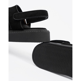 Seastar Sandálias pretas na plataforma com recortes preto 2 Seastar Sandálias pretas na plataforma com recortes preto 2