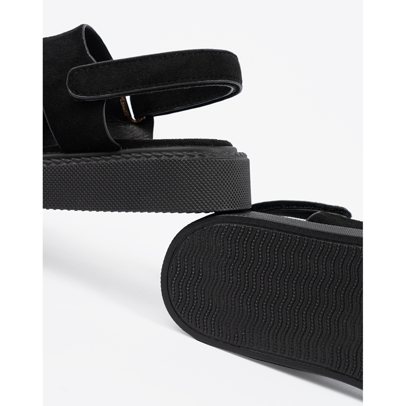 Seastar Sandálias pretas na plataforma com recortes preto 2