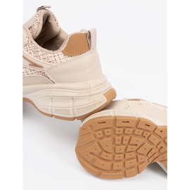 Tênis leves mulheres bege na plataforma 2