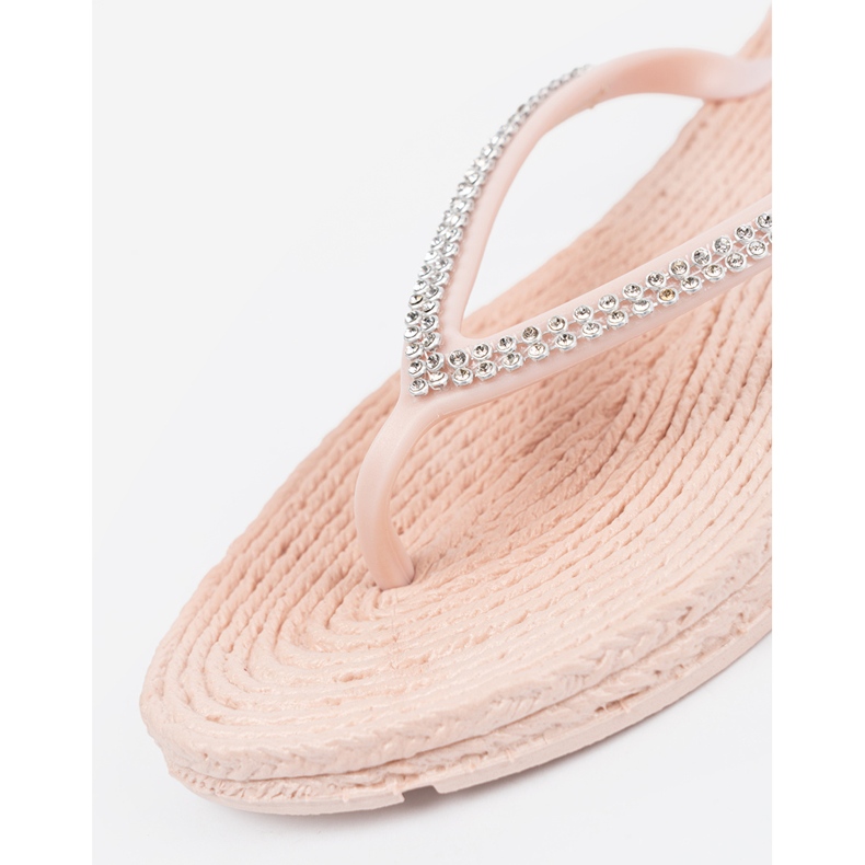 Seastar Flip -flops rosa claro com zircões 1