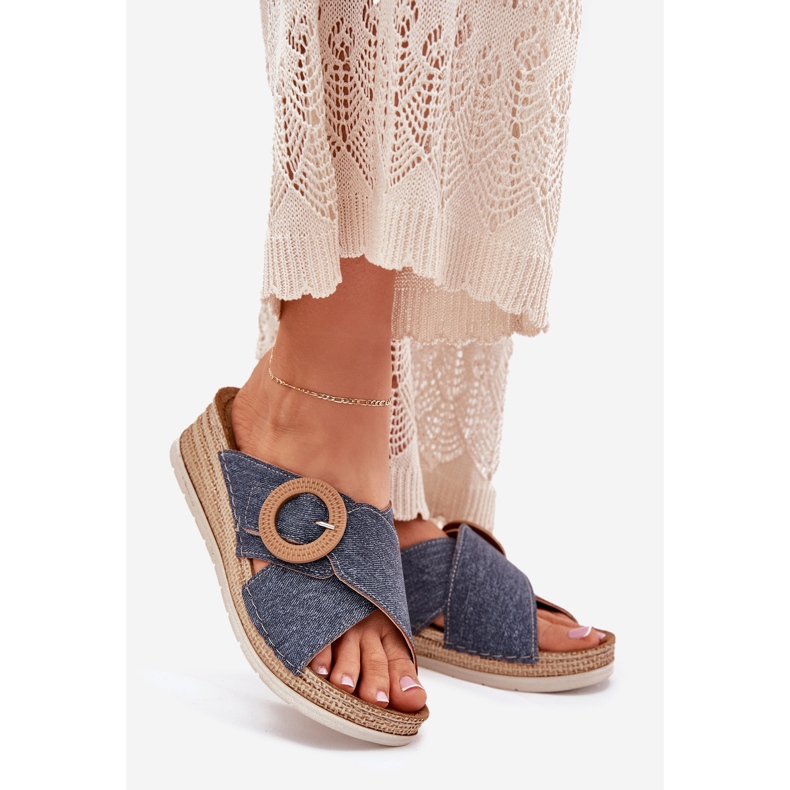 Funcionários femininos com um decorativo Inblu RV000012 Blue Buckle Blue azul 1