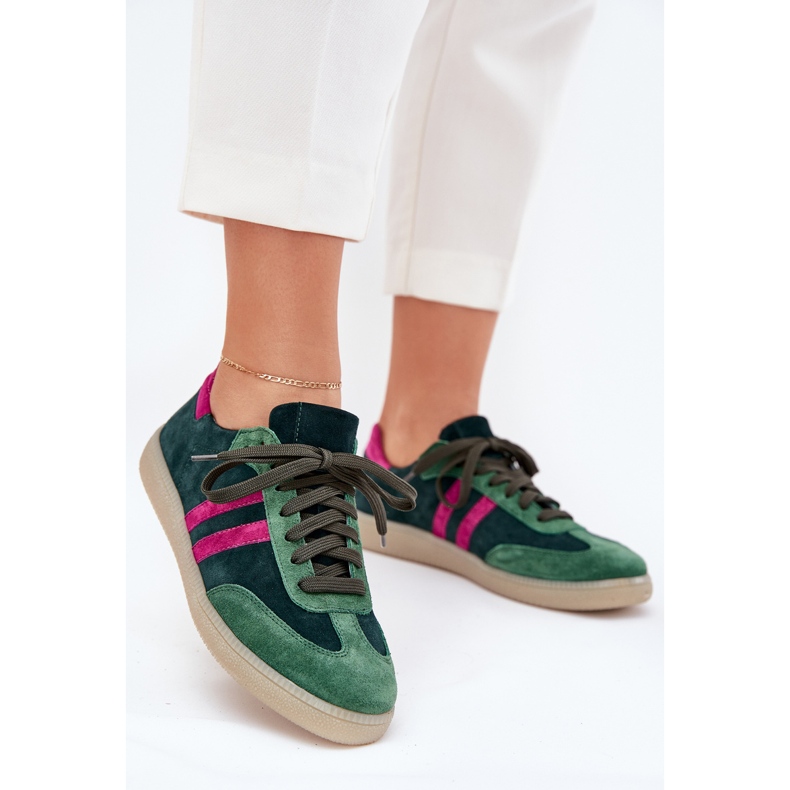 Zazoo N1068 Camurça Low Sneakers verde 2