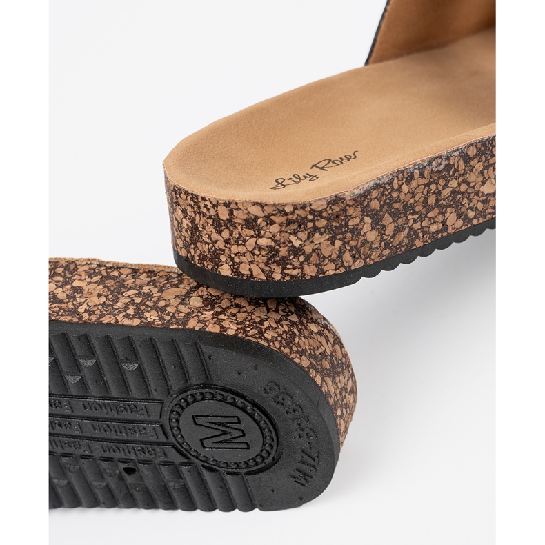 Shelvt Black Profiled Women Flip Flip com fivelas preto 1