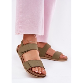 Sandálias de couro feminino Inblu aa0001ki verde 2